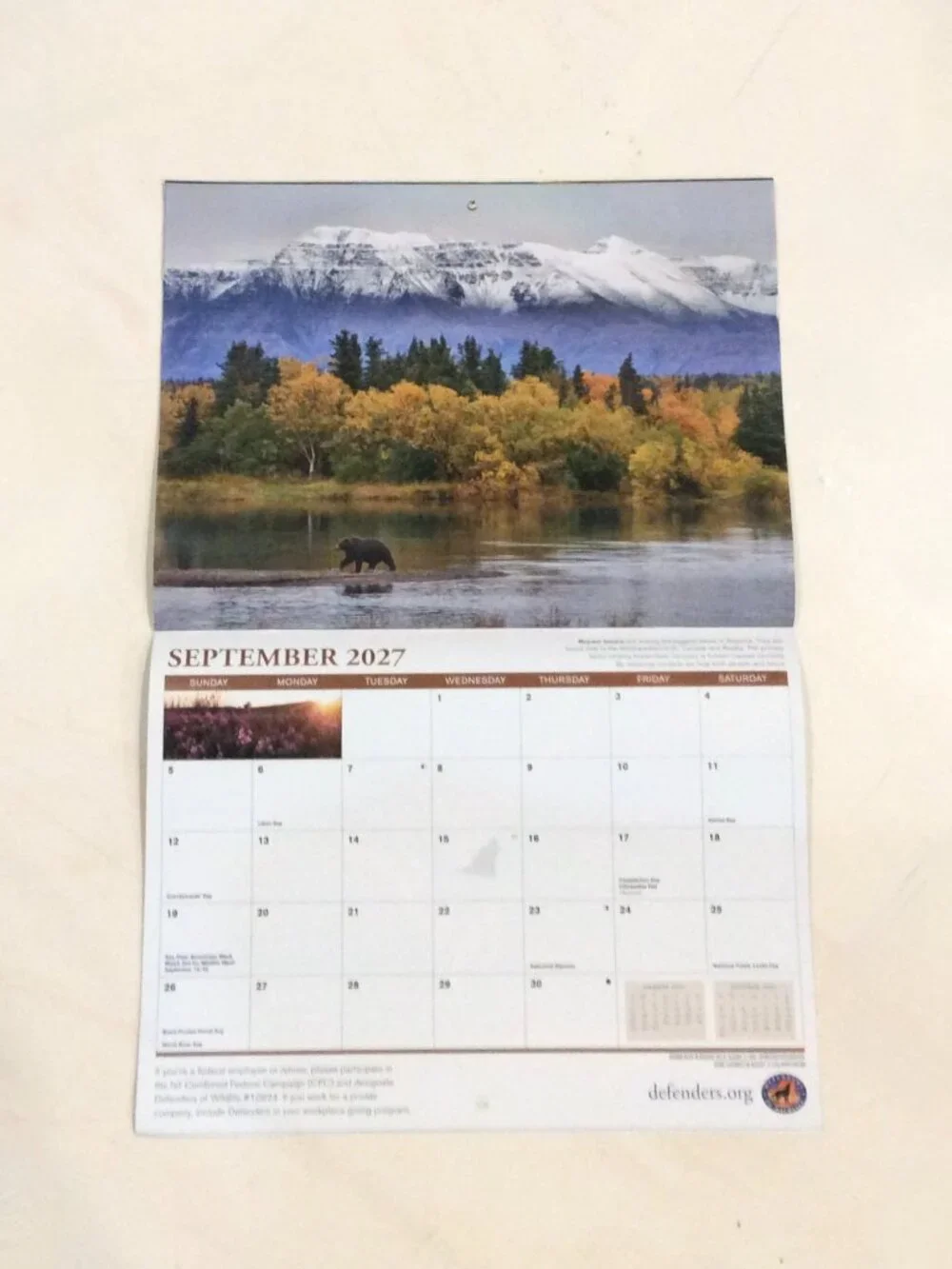 Defenders of Wildlife 2026-2027 Eighteen-Month Calendar